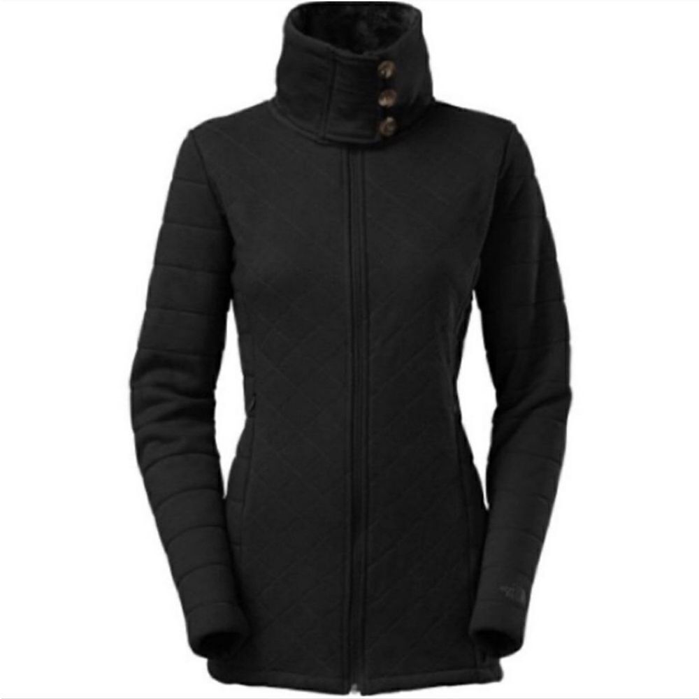 North Face Caroluna Quilted Fleece Lined Jacket size small women's black warm